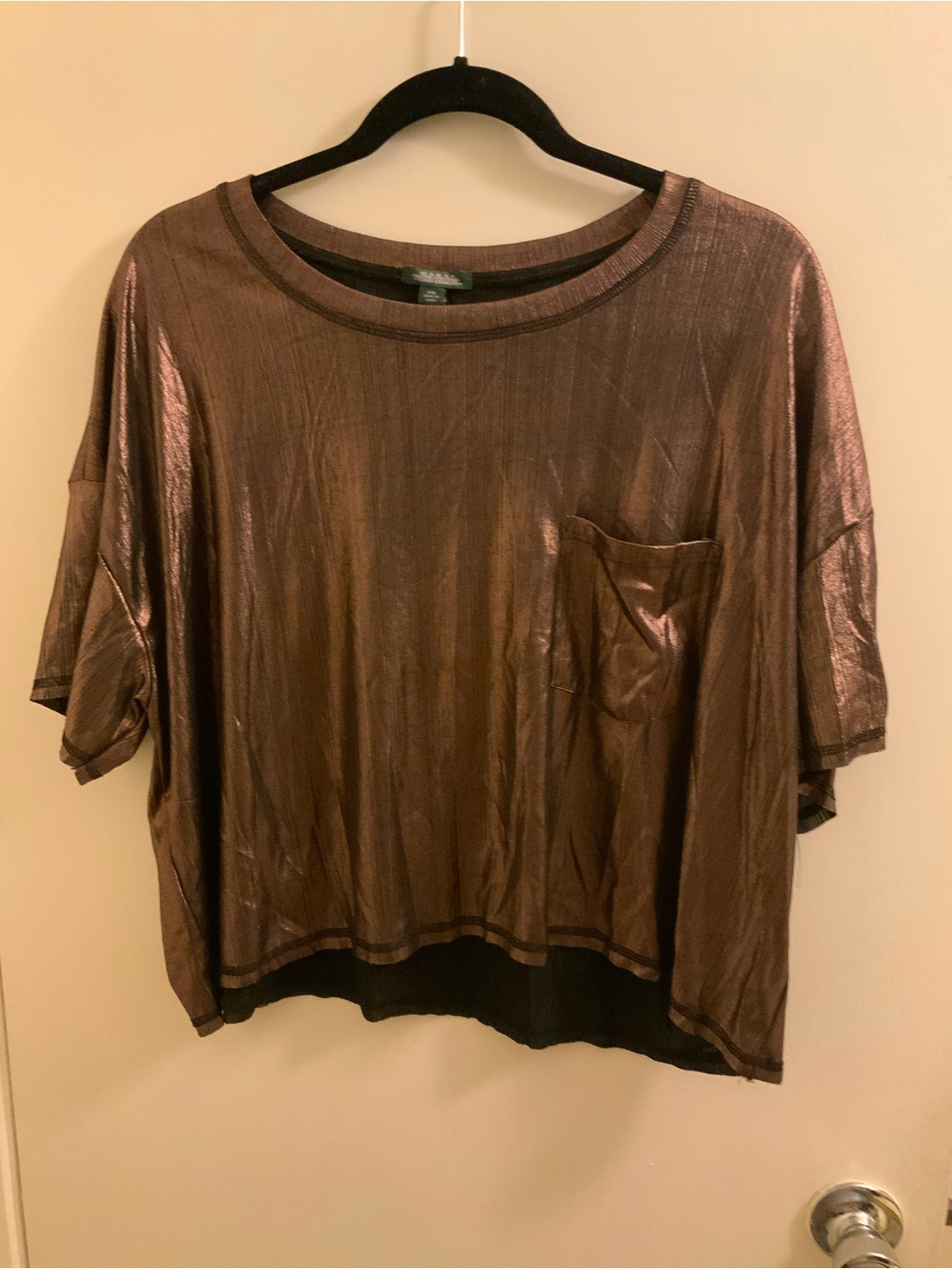 wild fable 90s Inspired Metallic Bronze Short Sleeve Pocket Tee